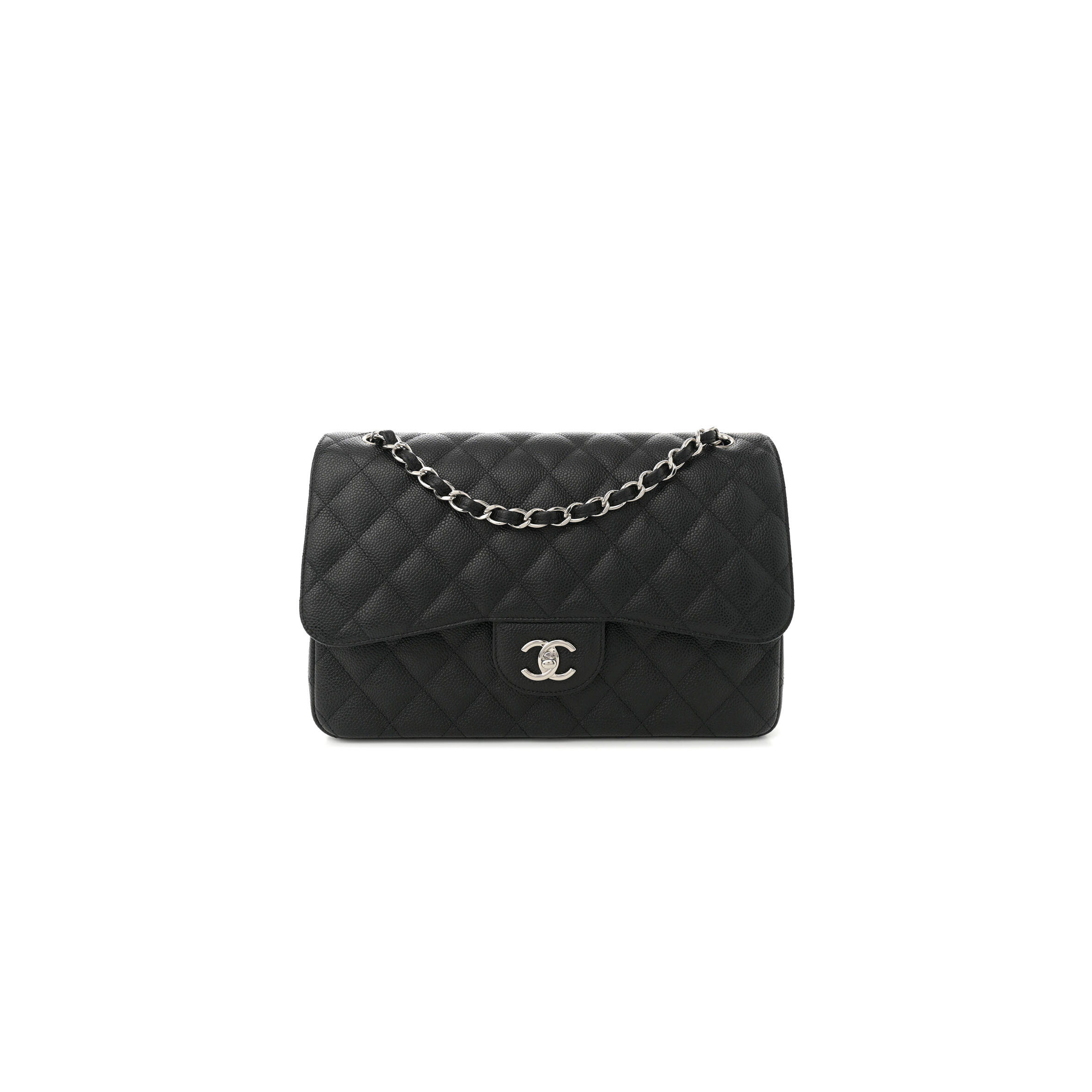CHANEL CAVIAR QUILTED JUMBO DOUBLE FLAP BLACK 1633607 (30*20*9cm)